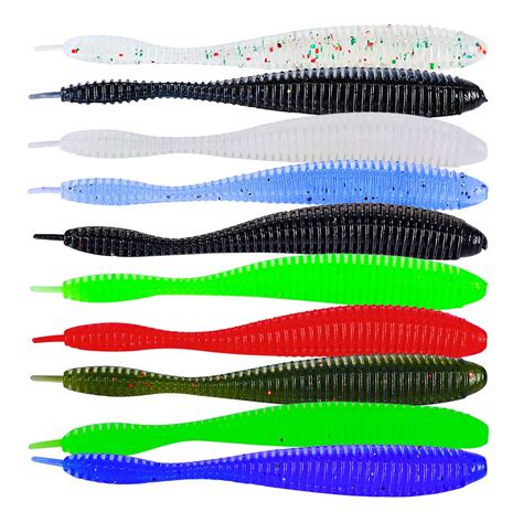 Pcs Fishing Lure Silicone Worm Shad Soft Baits Wobblers Easy Shiner