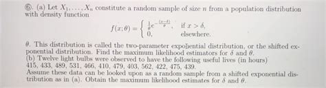 Solved D A Let X Xn Constitute A Random Sample Of Size Chegg