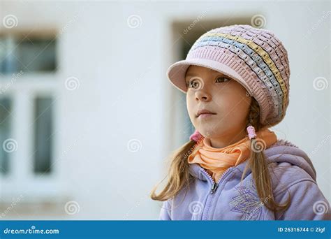 Serious Attentive Girl Preschooler Stock Photo Image Of Human Face