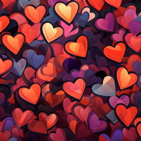 Premium Ai Image A Background Of Red And Orange Hearts With The Word