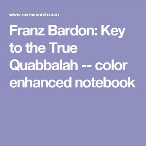 Franz Bardon Key To The True Quabbalah Color Enhanced Notebook