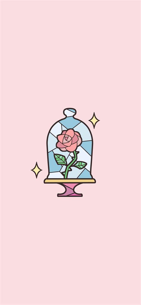 Beauty and the Beast Rose Wallpaper - Pink Aesthetic Wallpaper