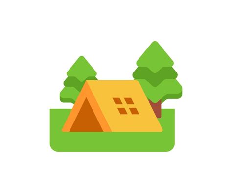 Camping Vector Aislado Emoticon Camping Icono Vector Premium