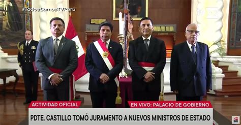 Pedro Castillo Tom Juramento A Nuevos Ministros