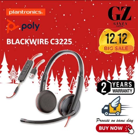 Plantronics Poly Blackwire C3225 A Usb Type A Corded Stereo Headset