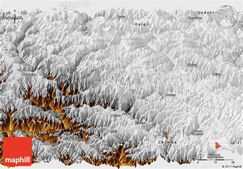 Physical Panoramic Map Of Doda