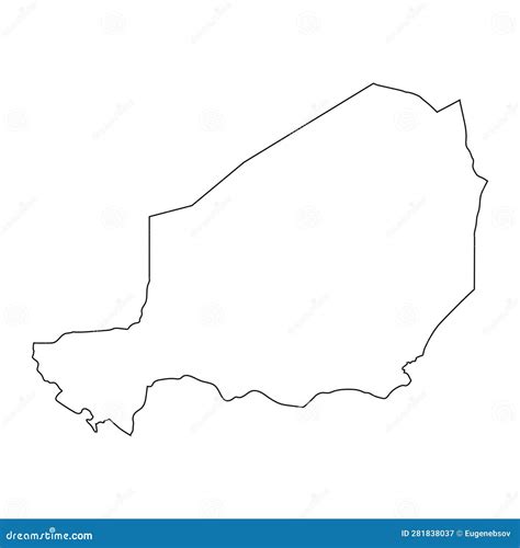 Mapa De Niger Altamente Detallado Con Bordes Aislados En Segundo Plano