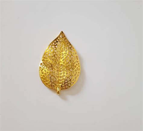 Gold Plated Leaf Pendant Leaf Charm Pendant Filigree Leaf - Etsy