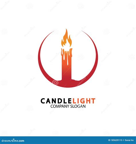 Candle Light Icon Logo Design Vector Template Stock Vector