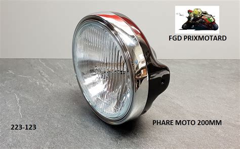 FGD Moto PHARE MOTO ROND 200MM METAL NOIR