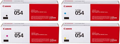 Canon Genuine 054 Complete 4 Color Toner Cartridge Set Crg 054