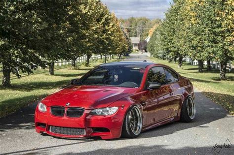 BMW E92 M3 Red Slammed Stance Bmw Motorsport Bimmer