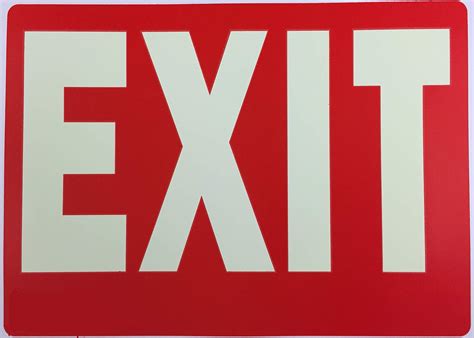 Snapklik Exit Sign Glow In The Dark Exit Sign By Inches