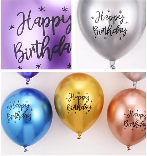 Happy Birthday Metallic Balloons,20 PCS 12 Inch Shiny Metallic Balloon Latex Balloon Happy ...