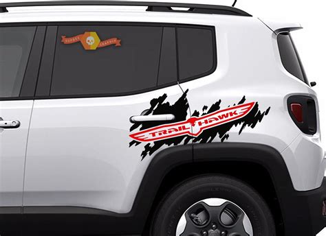 Autocollant En Vinyle 2 Couleurs Trail Hawk TrailHawk Jeep Renegade