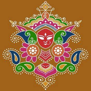 Durga Alpana Designs | Durga Rangoli Designs | Alpana Designs for Durga ...