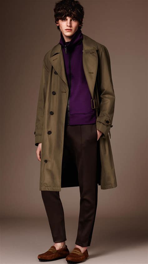 Burberry Cotton Gabardine Trench Coat In Green For Men Dark Olive Lyst