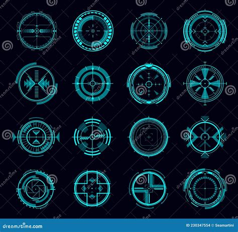 Hud Aim Control Interface Target Or Navigation Stock Vector Illustration Of User Crosshair