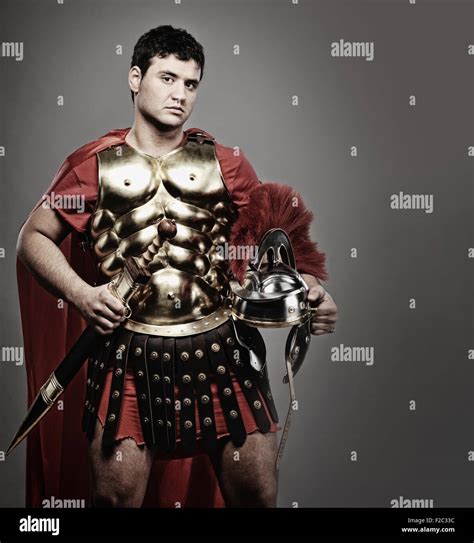portrait   legionary soldier stock photo alamy