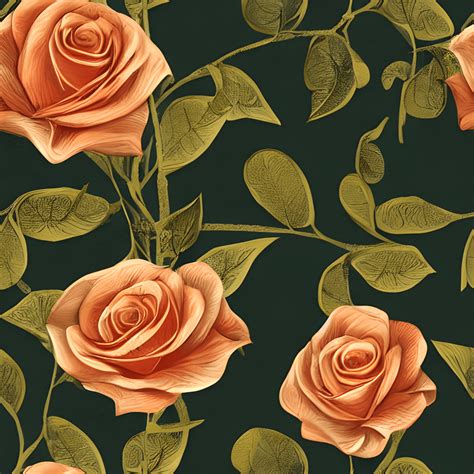 Golden Rose Flower With Leaves 3d Background · Creative Fabrica