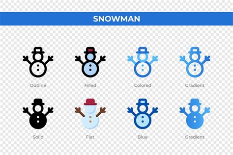 íconos de muñecos de nieve en diferentes estilos conjunto de iconos de