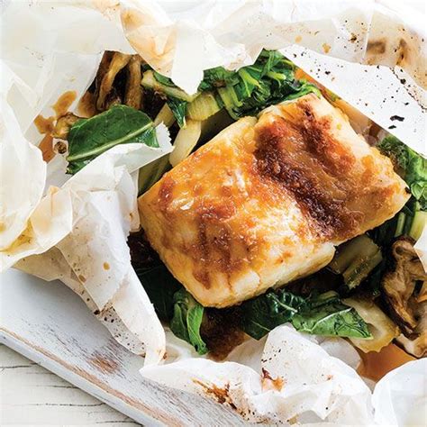 Ginger Soy Cod En Papillote With Shiitakes Green Onions Recipe