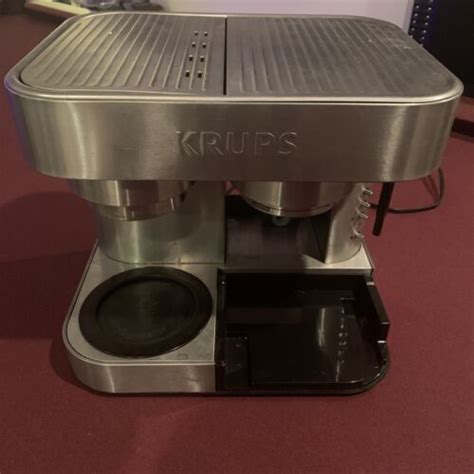 Krups Xp604 Combination Drip Coffee Maker Espresso And Cappuccino Machine Steel Ebay