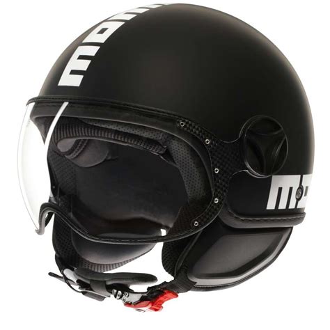 Casco Moto Jet Momo Design FGTR CLASSIC Mono Nero Opaco Bianco ALFAMOTO