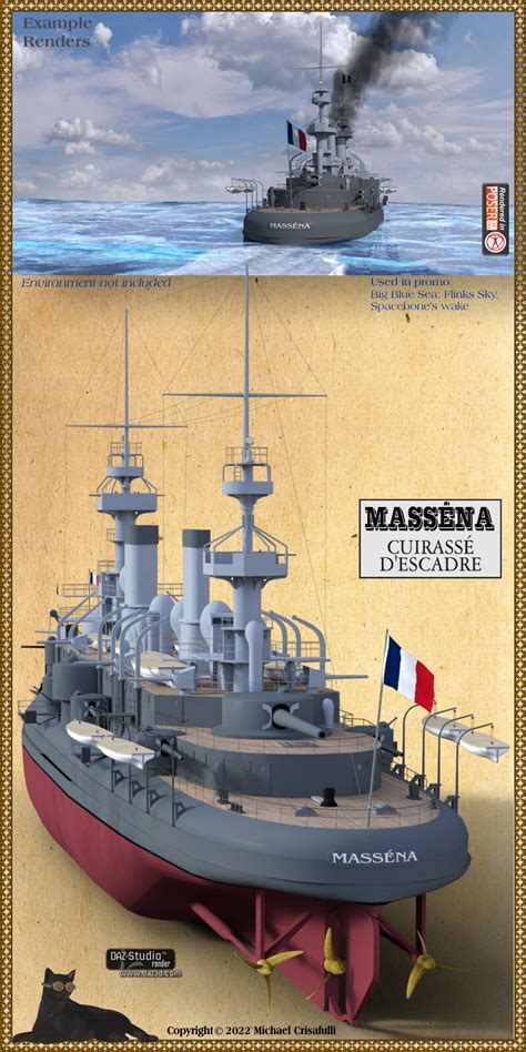 Massena Pre-Dreadnought Battleship 3D Models Michael_C