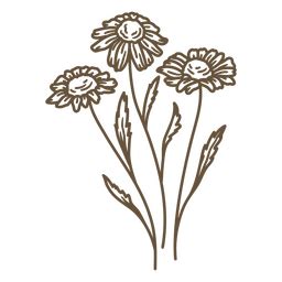 Brown Drawing Of Flowers PNG & SVG Design For T-Shirts