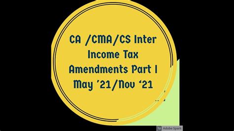 INCOME TAX AMENDMENT MAY 21 NOV 21 CA CMA CS INTER EXE PART1