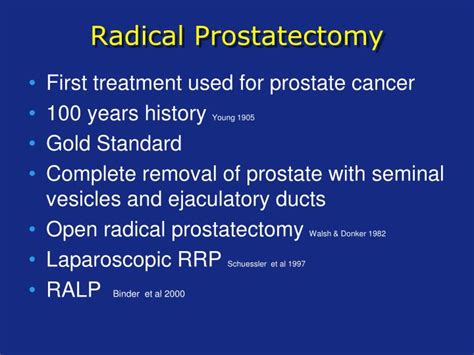 PPT - Radical Prostatectomy for Prostate Cancer PowerPoint Presentation - ID:1862248