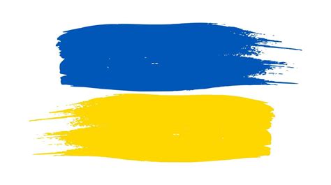 Ukrainian National Flag In Grunge Style Painted With A Brush Stroke