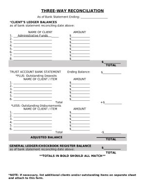 What Is The Three Way Trust Account Reconciliation Doc Template