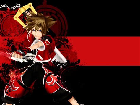 Download Kingdom Hearts Black And Red Gaming Wallpaper