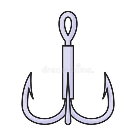 Vectores De Gancho De Pescado Iconcaricatura Icono Vector Aislado En