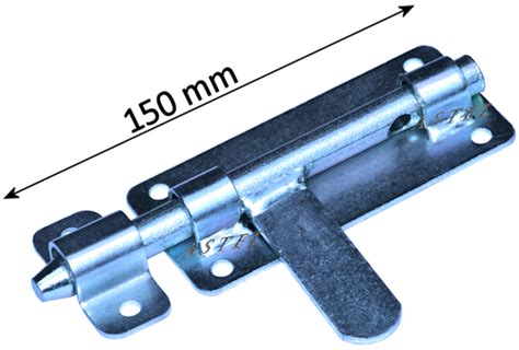 Zasuwa ocynkowana Zamknięcie bramy Rygiel 150 mm szerokość 52 mm