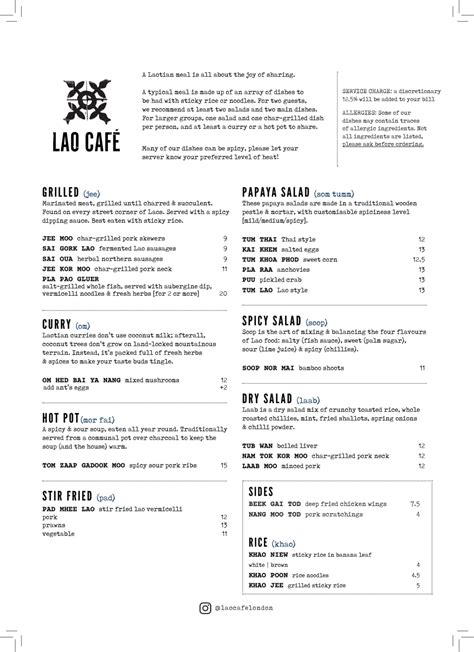 Menu 2024 Lao Cafe In Londen Thefork