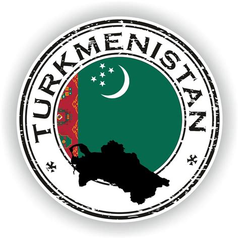 Turkmenistan Seal Sticker Round Flag For Laptop Book Fridge Etsy