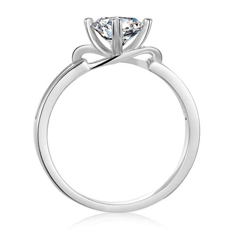 AINUOSHI Classic Round Cut Moissanite Diamond Butterfly Solitaire Ri