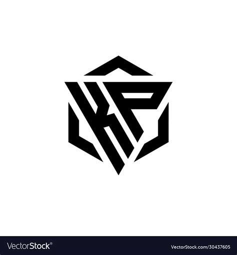 Kp Logo Monogram With Triangle And Hexagon Modern Vector Image