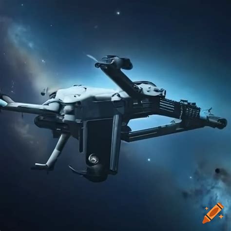 Floating Combat Drone With A Machine Gun In Space On Craiyon