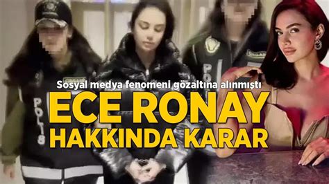 Sosyal medya fenomeni Ece Ronay gözaltına alınmıştı Karar verildi