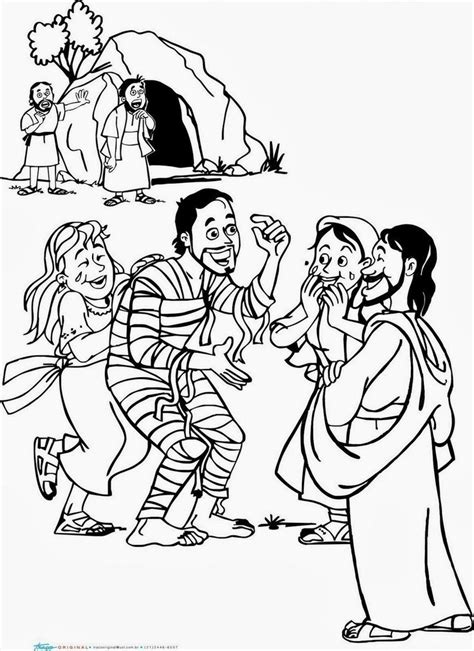 Jesus Raises Lazarus From The Dead Coloring Page Sundayschoolist