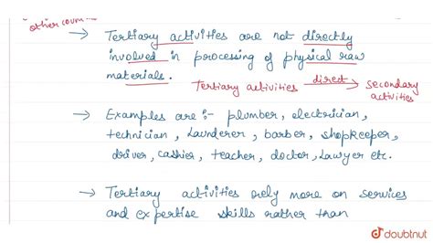 Tertiary Activities Examples