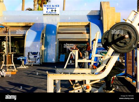 Muscle Beach Outdoor Gym On Venice Beach In California Stock Photo