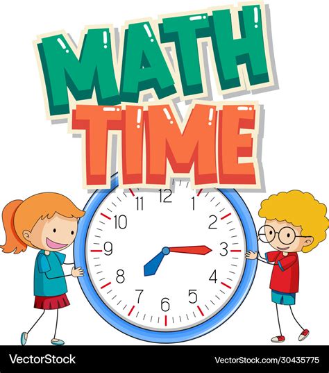 Sticker design for math time with kids and big Vector Image