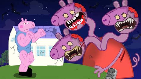 Daddy Pig Turns Into A Giant Zombie Peppa Pig Funny Animation Youtube