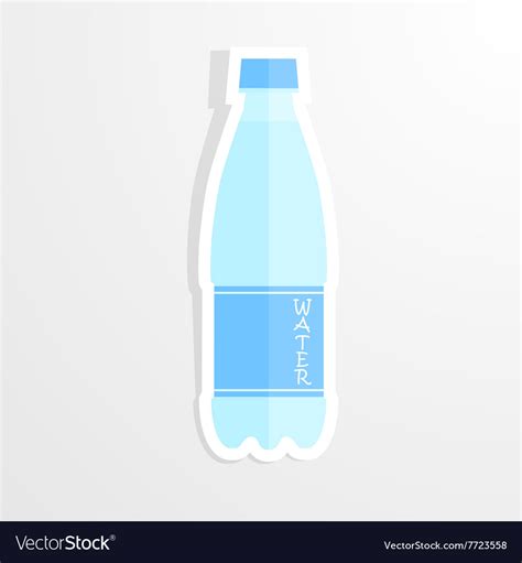 Realistic paper sticker water bottle isolated Vector Image