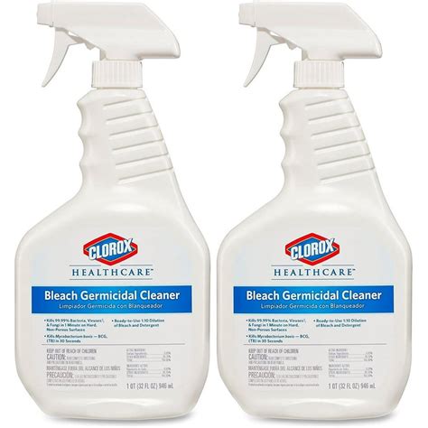 Clorox Healthcare Bleach Germicidal Cleaner 32oz Spray Bottle Pack Of